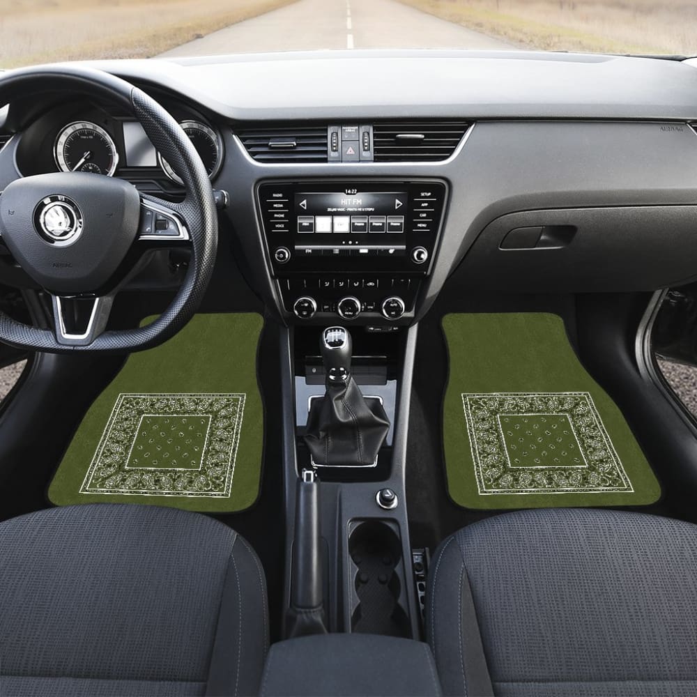 Quad Army Green Bandana Car Mats - Minimal 101819 - YourCarButBetter