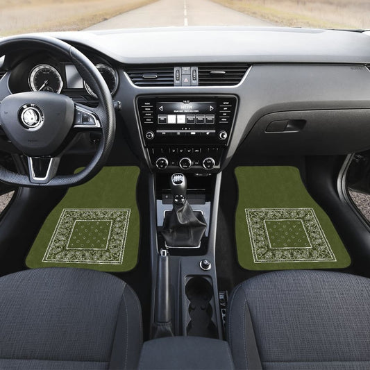 Quad Army Green Bandana Car Mats - Minimal 101819 - YourCarButBetter