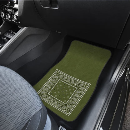 Quad Army Green Bandana Car Mats - Minimal 101819 - YourCarButBetter