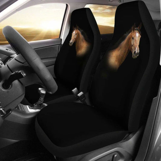 Quarter Horse Head Black Seat Covers 170804