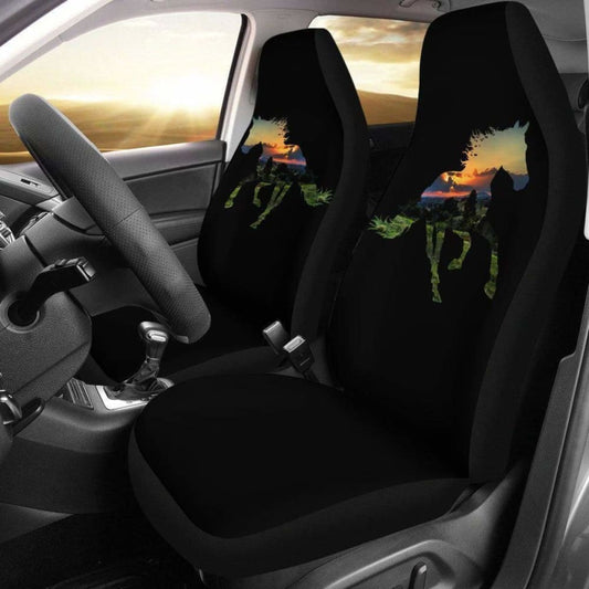 Quarter Horse Sunset Black Design Seat Covers 170804