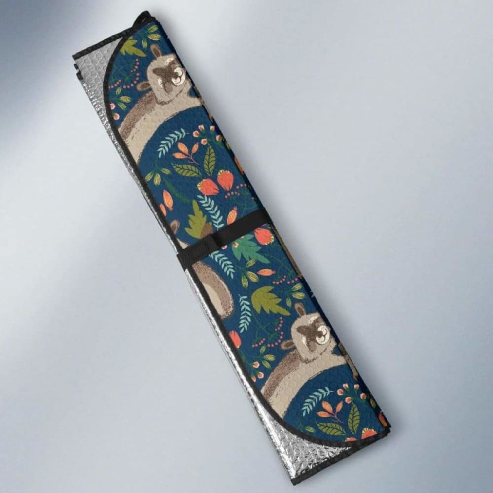 Raccoon Tropical Leaves Pattern Car Auto Sun Shades 182102 - YourCarButBetter