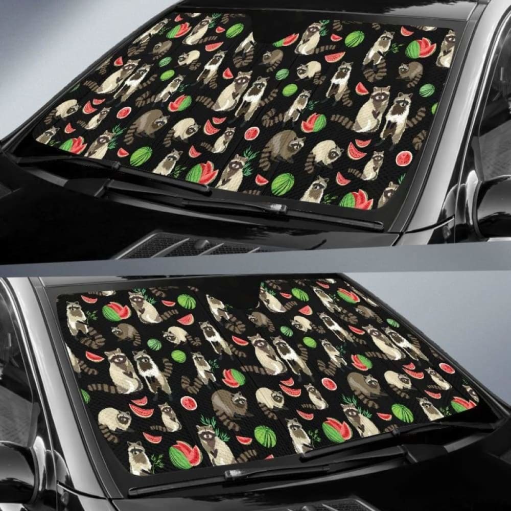 Raccoon Watermelon Pattern Car Auto Sun Shades 182102 - YourCarButBetter