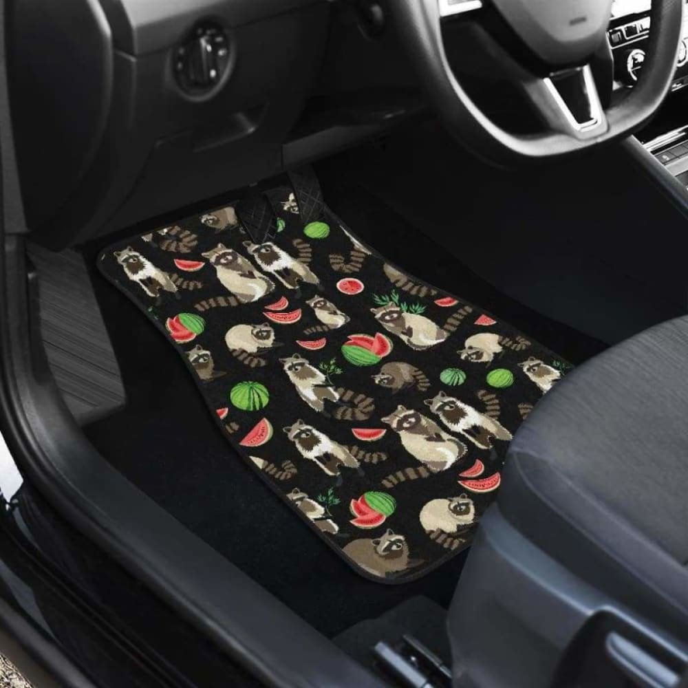 Raccoon Watermelon Pattern Front And Back Car Mats 174510 - YourCarButBetter