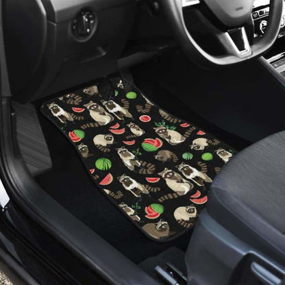 Raccoon Watermelon Pattern Front And Back Car Mats 174510 - YourCarButBetter