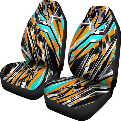 Racing Army Style Grey & Orange Vibe Car Seat Cover 101819 - YourCarButBetter