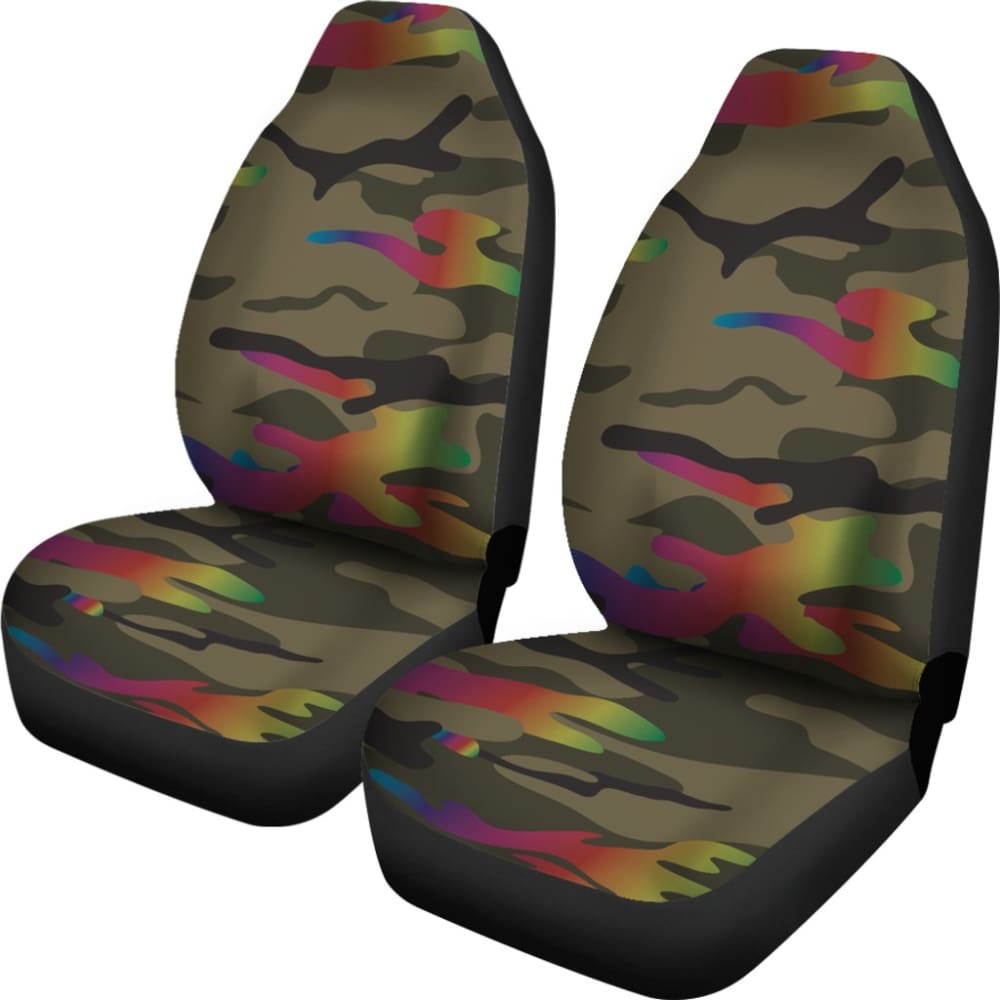 Rainbow Camo Car Seat Covers 174510 - YourCarButBetter
