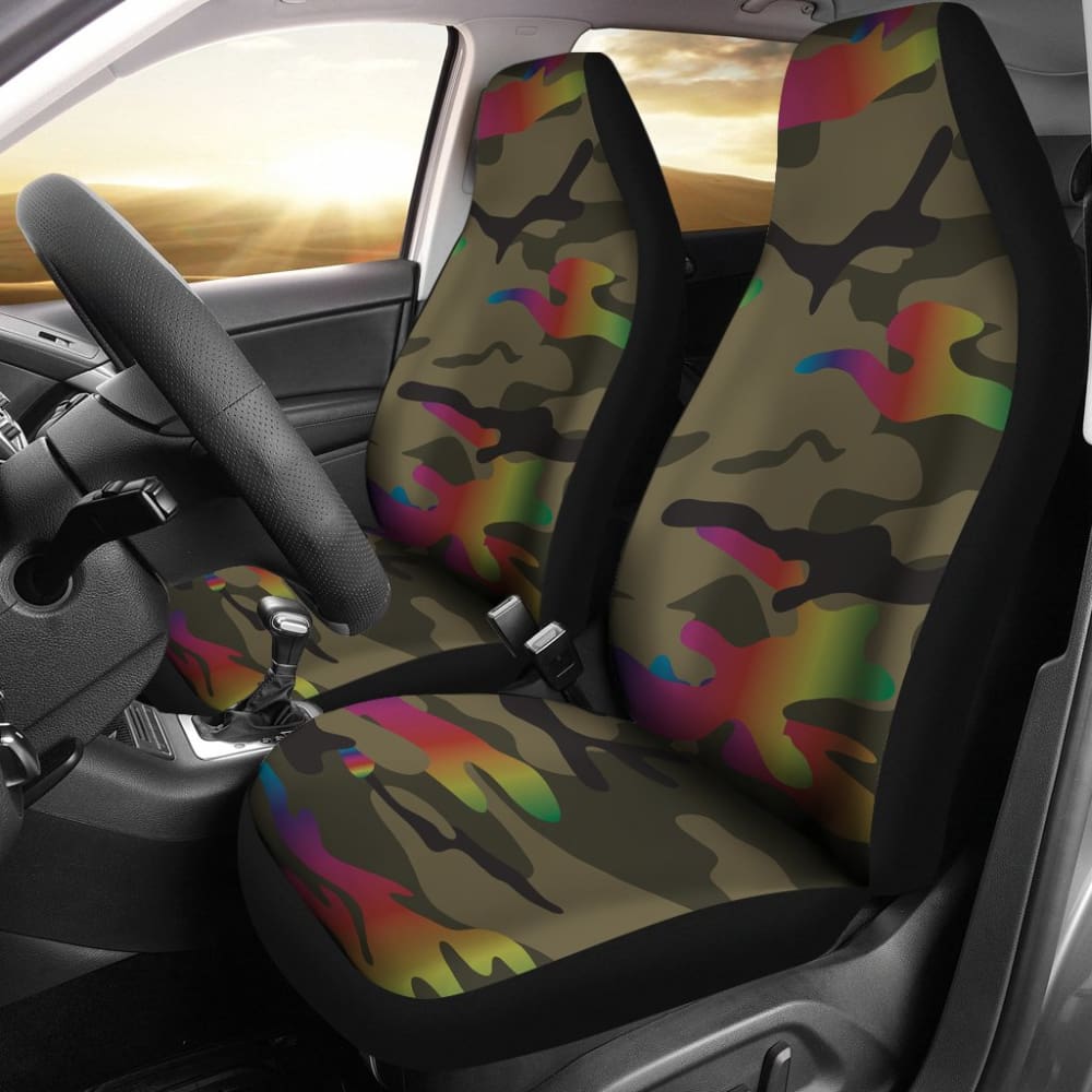 Rainbow Camo Car Seat Covers 174510 - YourCarButBetter
