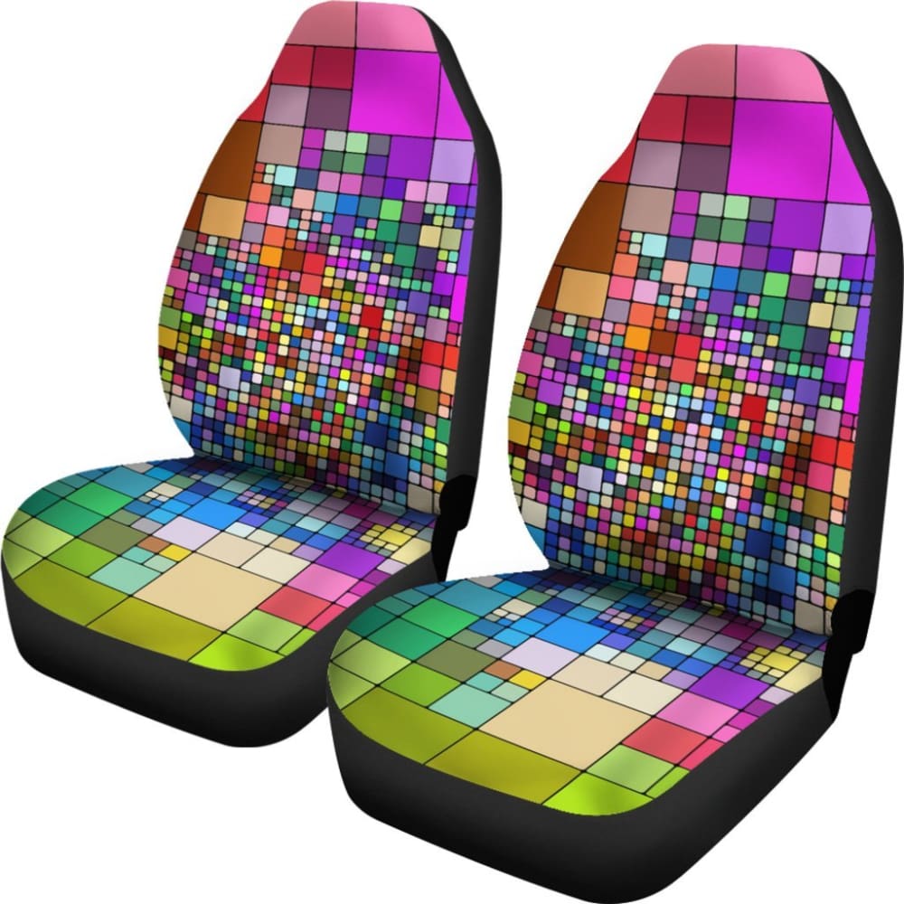 Rainbow Cubes Car Seat Covers 174510 - YourCarButBetter
