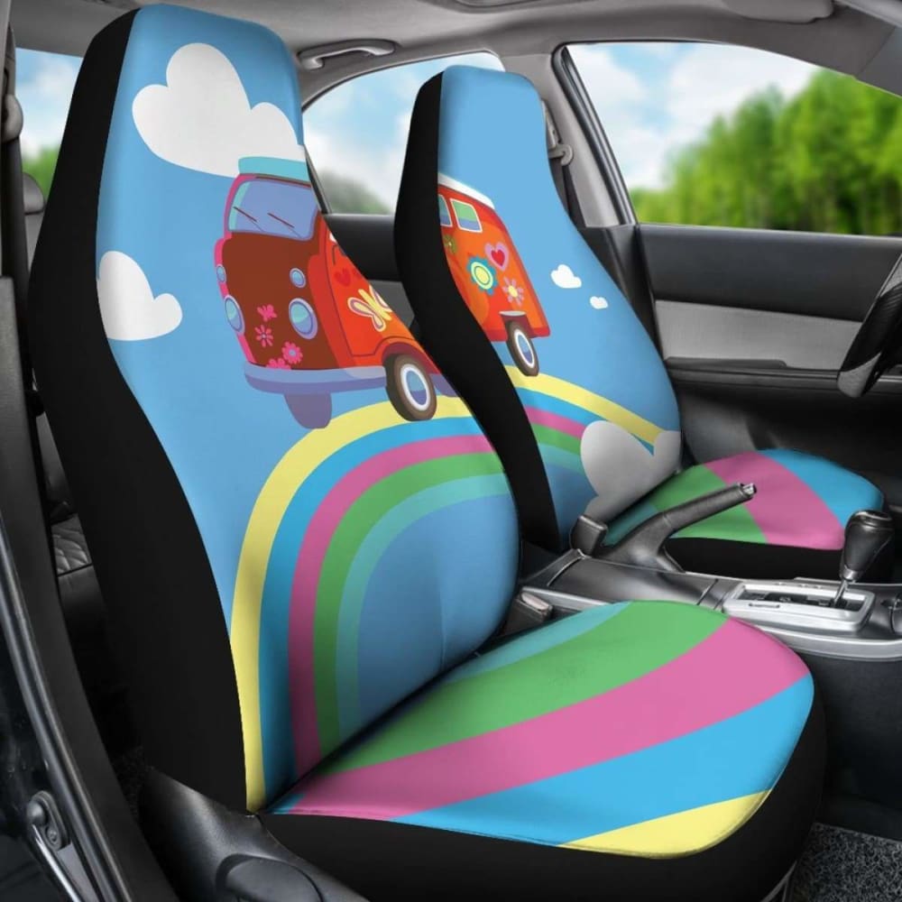 Rainbow Hippie Car Seat Covers 174914 - YourCarButBetter