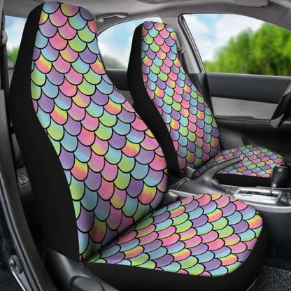 Rainbow Mermaid Scales Car Seat Covers Protectors 174914 - YourCarButBetter