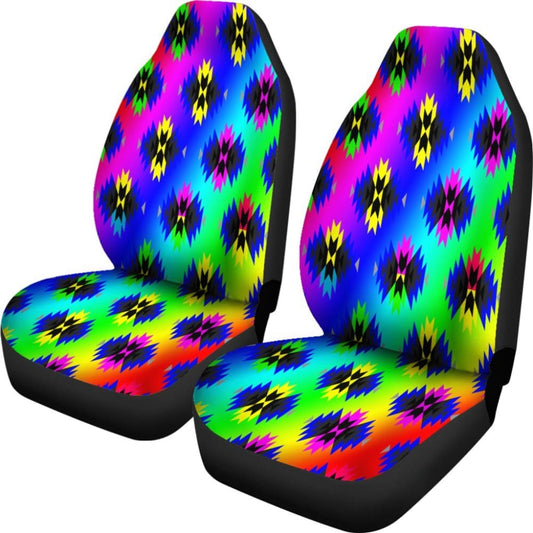 Rainbow Native Print Car Seats 093223 - YourCarButBetter
