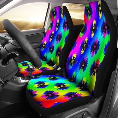 Rainbow Native Print Car Seats 093223 - YourCarButBetter