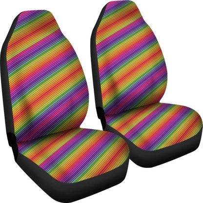Rainbow Stripes Car Seat Covers 174510 - YourCarButBetter