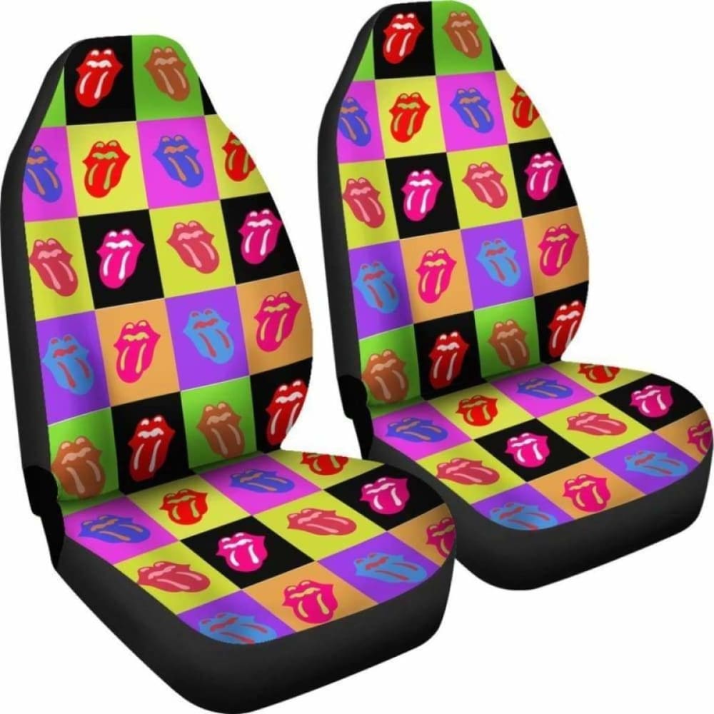 Rainbow Tongue Colorful Pattern Car Seat Covers 174914 - YourCarButBetter