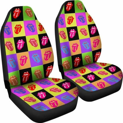 Rainbow Tongue Colorful Pattern Car Seat Covers 174914 - YourCarButBetter