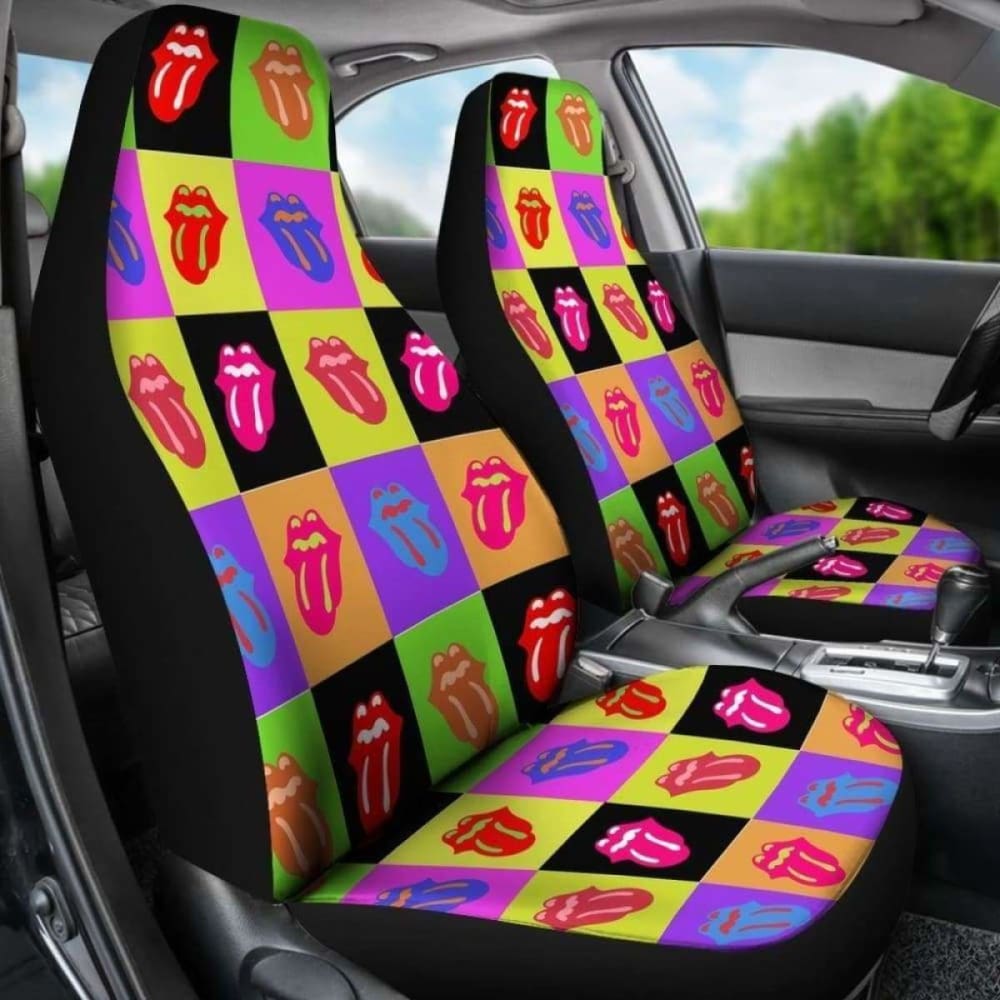 Rainbow Tongue Colorful Pattern Car Seat Covers 174914 - YourCarButBetter