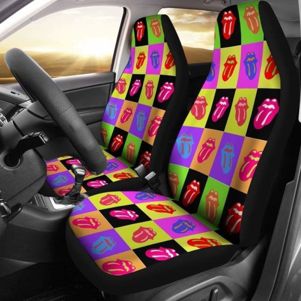 Rainbow Tongue Colorful Pattern Car Seat Covers 174914 - YourCarButBetter