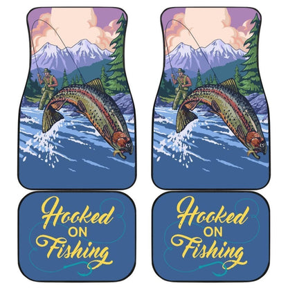 Rainbow Trout Car Mats Hooked On Fishing Art Car Decor 182417 - YourCarButBetter