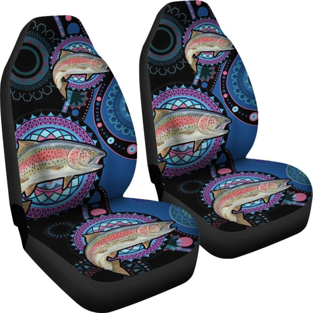 Rainbow Trout Ethnic Pattern Fishing Car Seat Covers 182417 - YourCarButBetter