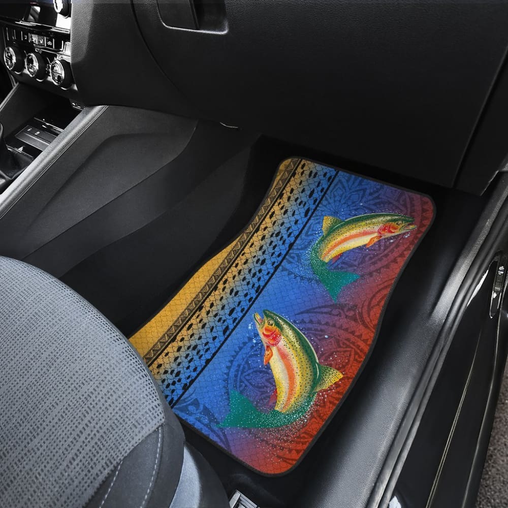 Rainbow Trout Fish Scale Pattern Fishing Car Floor Mats 182417 - YourCarButBetter