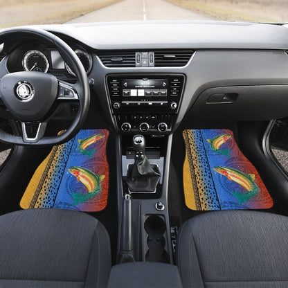 Rainbow Trout Fish Scale Pattern Fishing Car Floor Mats 182417 - YourCarButBetter