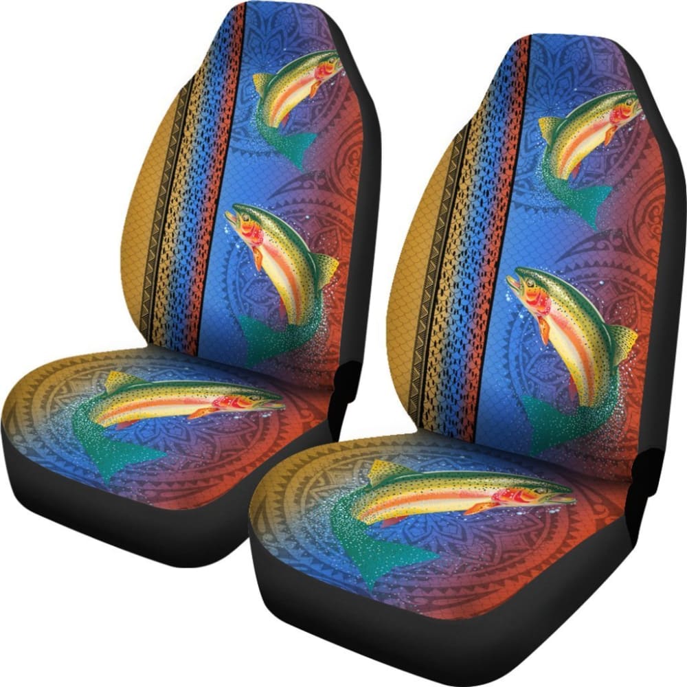 Rainbow Trout Fish Scale Pattern Fishing Car Seat Covers 182417 - YourCarButBetter