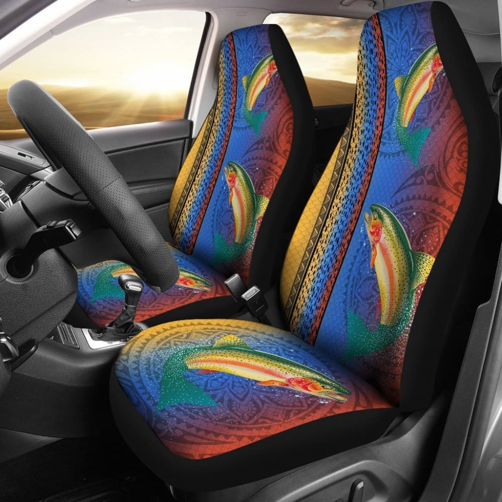 Rainbow Trout Fish Scale Pattern Fishing Car Seat Covers 182417 - YourCarButBetter