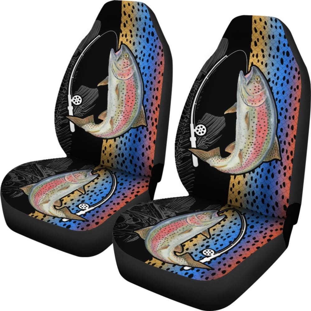 Rainbow Trout Fishing Car Seat Covers 182417 - YourCarButBetter