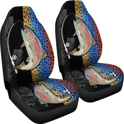 Rainbow Trout Fishing Car Seat Covers 182417 - YourCarButBetter