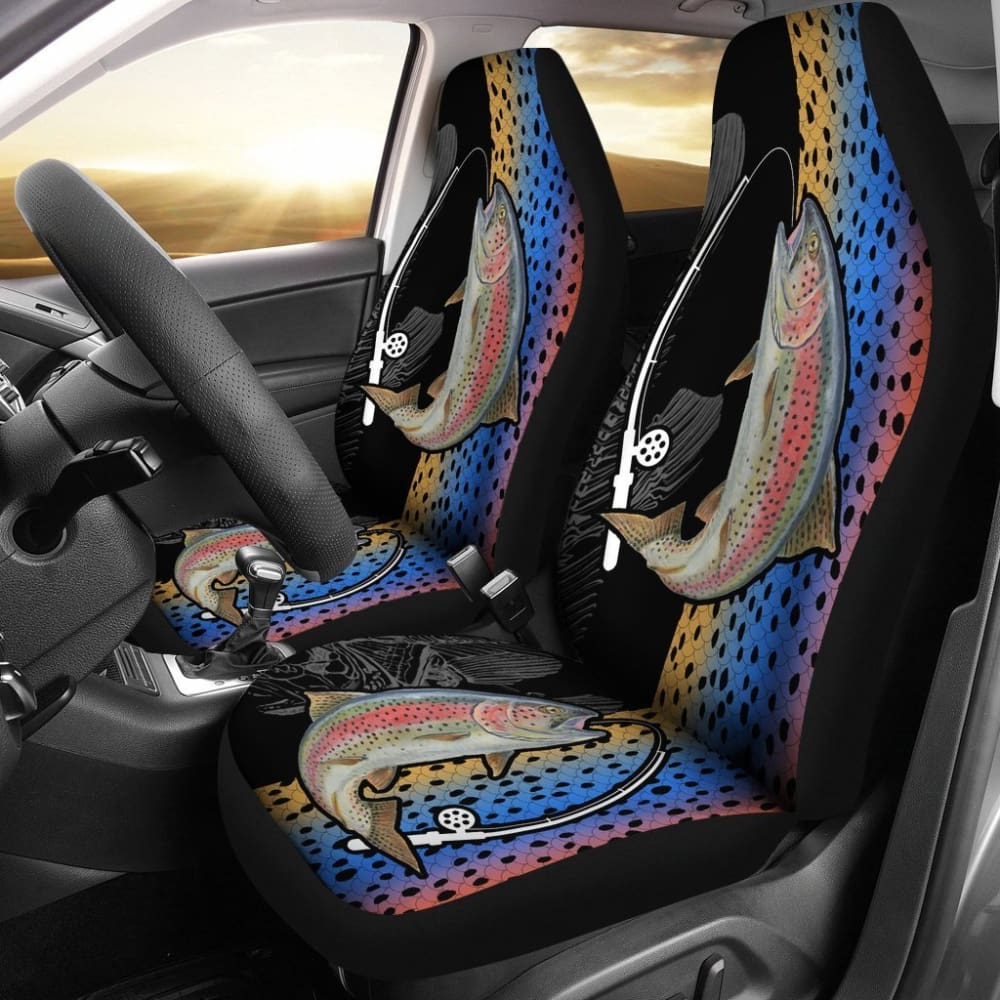 Rainbow Trout Fishing Car Seat Covers 182417 - YourCarButBetter