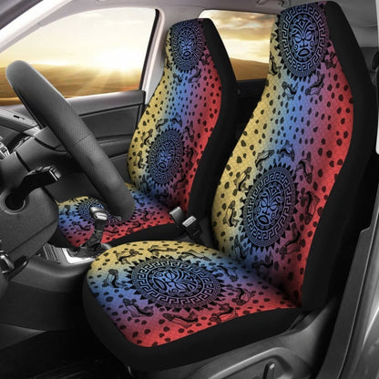 Rainbow Trout Hawaii Tiki Face Pattern Fishing Car Seat Covers 182417 - YourCarButBetter