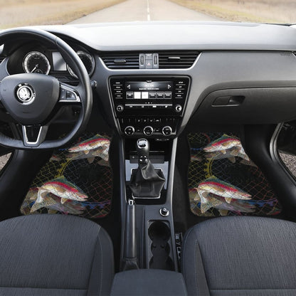 Rainbow Trout In The Net Fishing Car Floor Mats 182417 - YourCarButBetter
