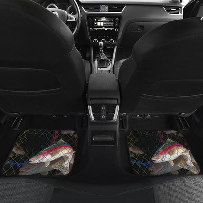 Rainbow Trout In The Net Fishing Car Floor Mats 182417 - YourCarButBetter