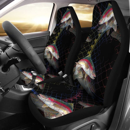 Rainbow Trout In The Net Fishing Car Seat Covers 182417 - YourCarButBetter