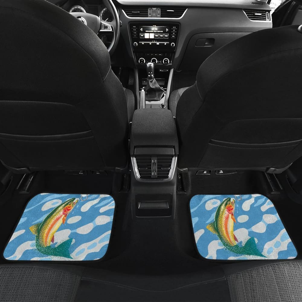 Rainbow Trout On The Water Fishing Car Floor Mats 182417 - YourCarButBetter