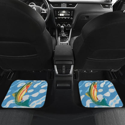 Rainbow Trout On The Water Fishing Car Floor Mats 182417 - YourCarButBetter