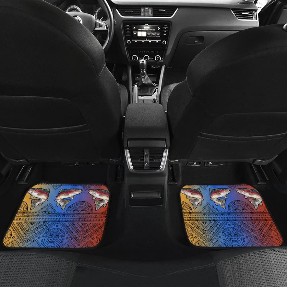 Rainbow Trout Skin Color Boho Pattern Fishing Car Floor Mats 182417 - YourCarButBetter