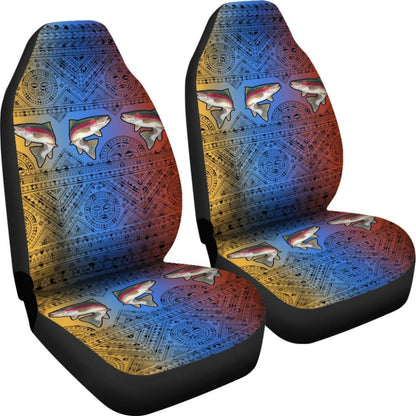 Rainbow Trout Skin Color Boho Pattern Fishing Car Seat Covers 182417 - YourCarButBetter