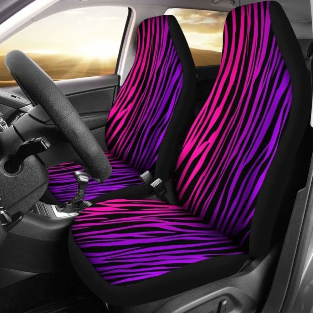 Rainbow Zebra Custom Car Seat Covers 174914 - YourCarButBetter