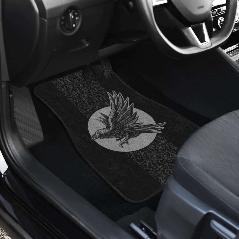 Raven Viking Odin Rune Symbols Amazing Gift Ideas Car Floor Mats 212802 - YourCarButBetter