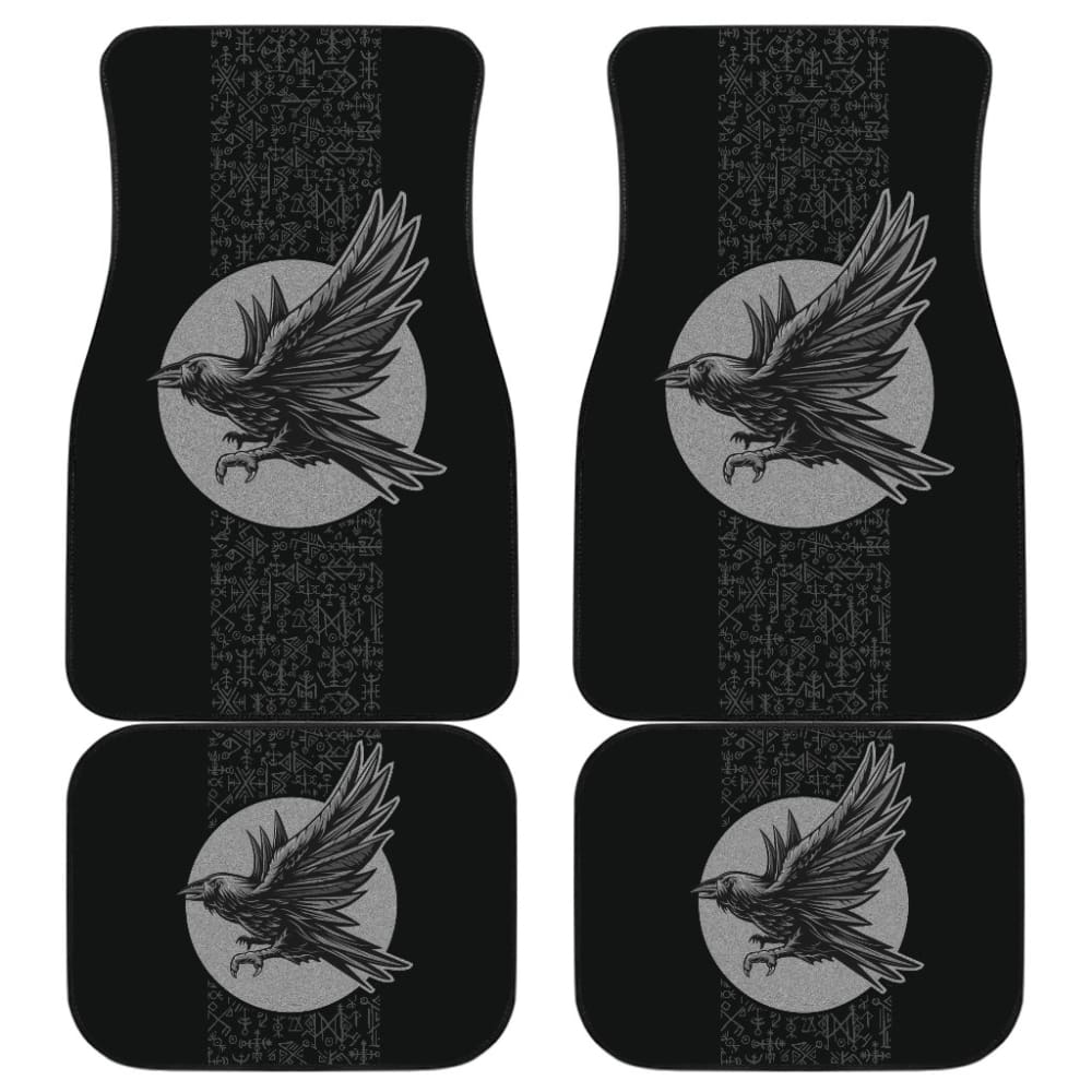 Raven Viking Odin Rune Symbols Amazing Gift Ideas Car Floor Mats 212802 - YourCarButBetter