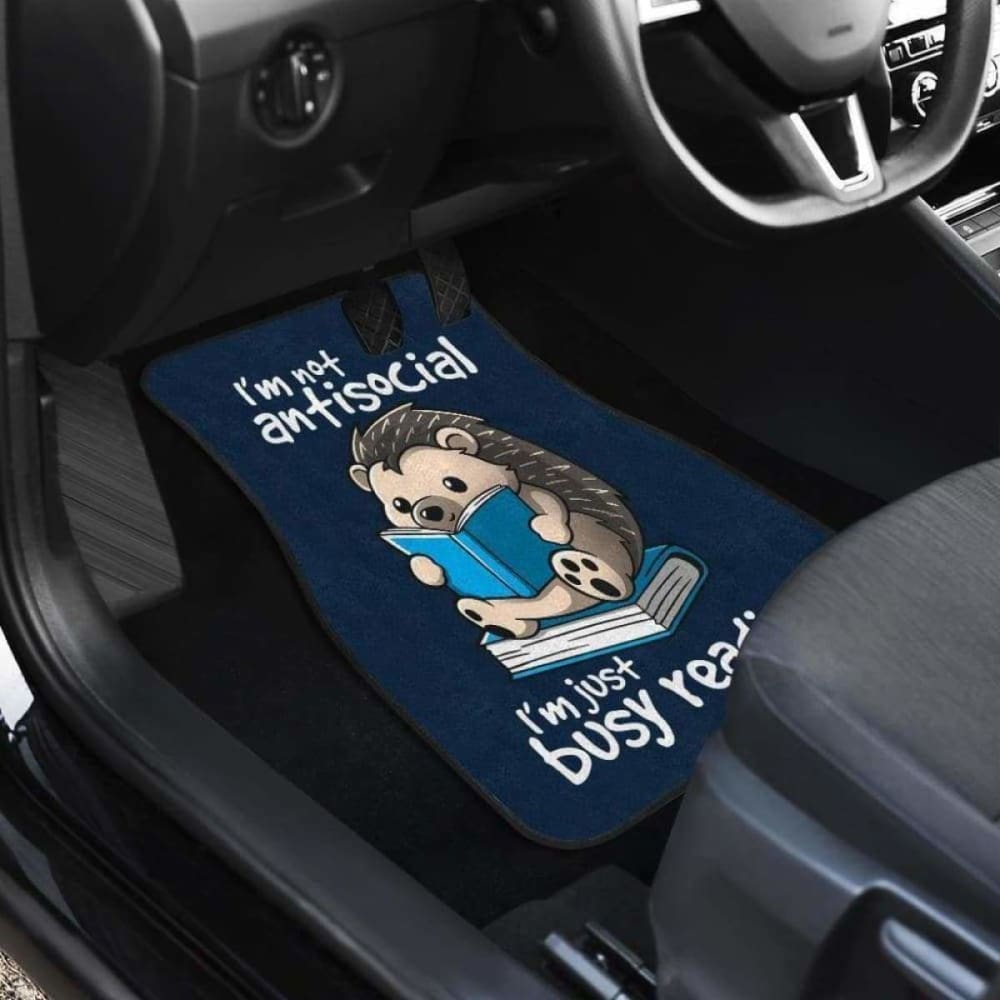 Reading Hedgehog Busy Reading Book Funny Wild Animal Car Floor Mats 144902