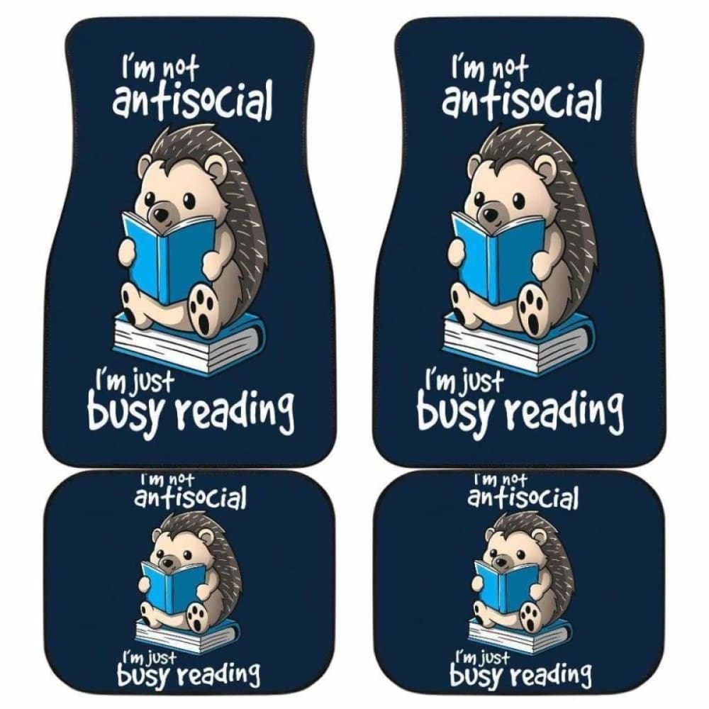 Reading Hedgehog Busy Reading Book Funny Wild Animal Car Floor Mats 144902