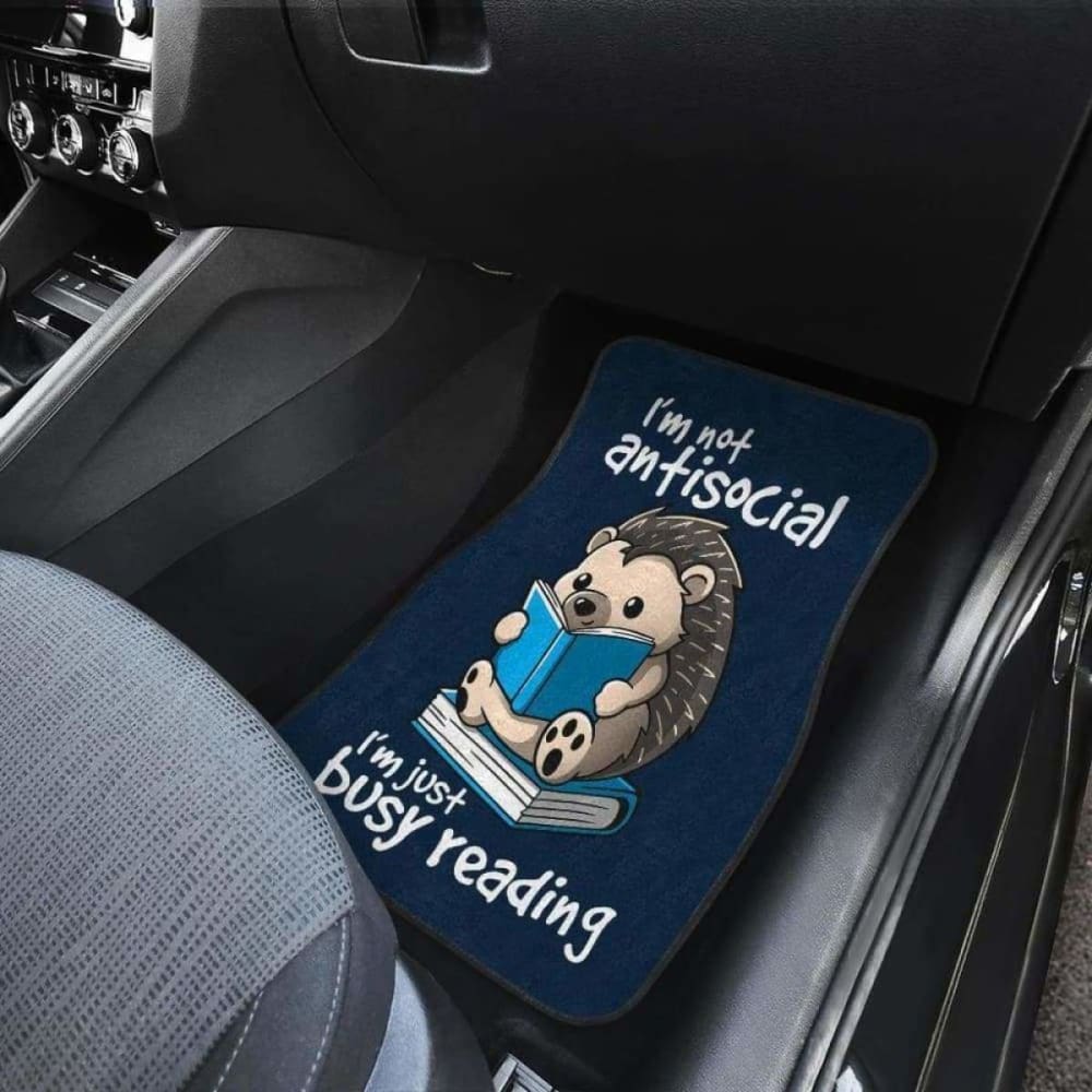 Reading Hedgehog Busy Reading Book Funny Wild Animal Car Floor Mats 144902