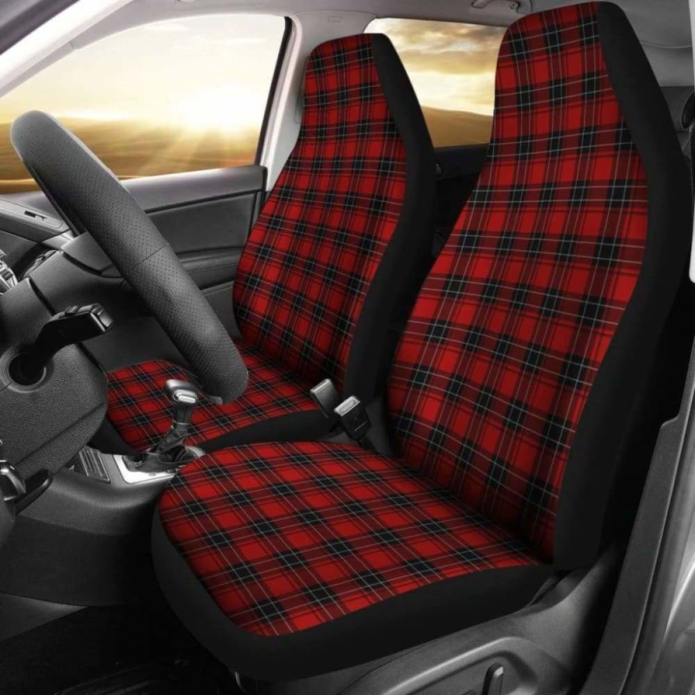 Red And Black Plaid Tartan Car Seat Covers 161012