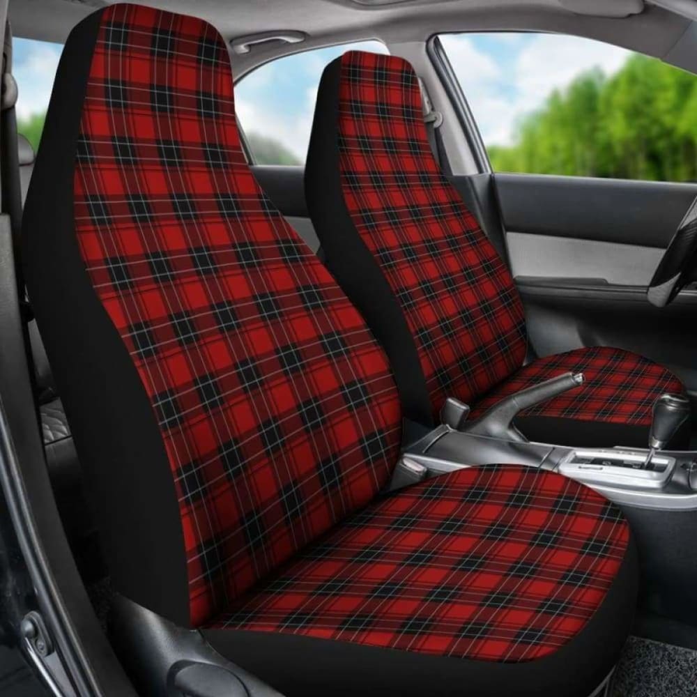 Red And Black Plaid Tartan Car Seat Covers 161012