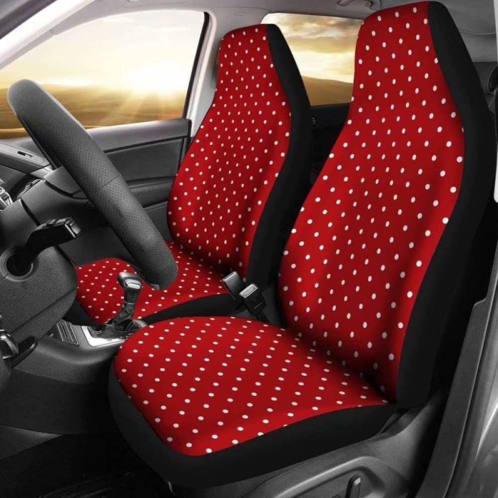 Red And White Polka Dot Car Seat Covers Polkadots Retro Vintage 143731