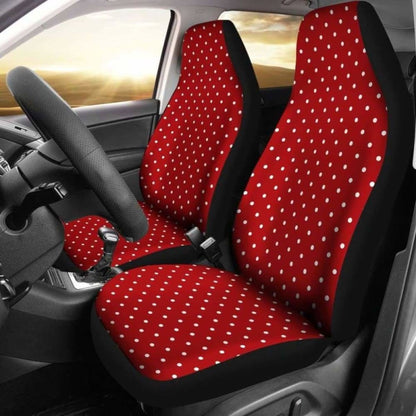 Red And White Polka Dot Car Seat Covers Polkadots Retro Vintage 143731