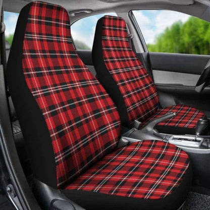 Red Black And White Plaid Car Seat Covers 161012